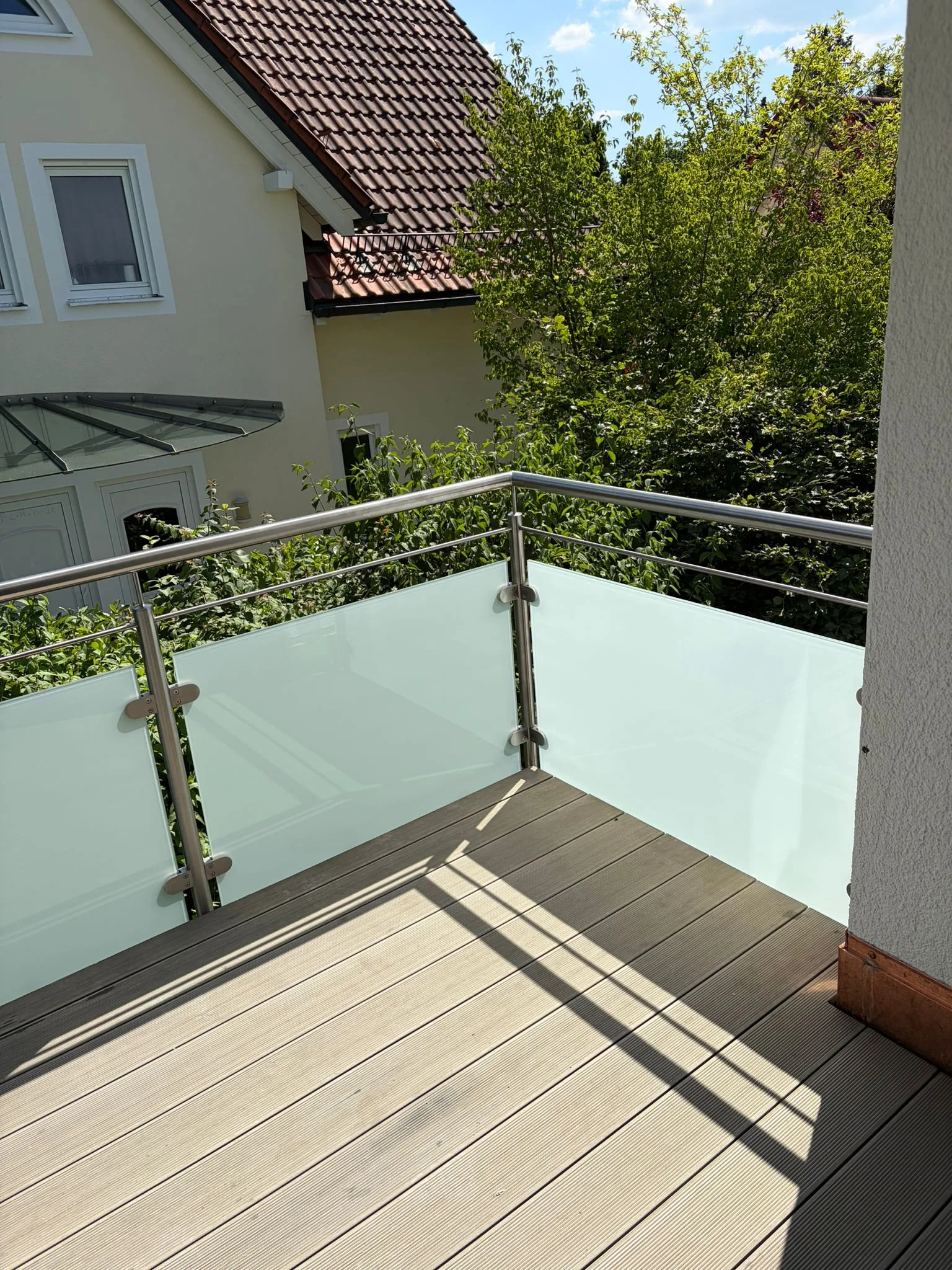 Edelstahl Glas Balkongeländer Bild 3