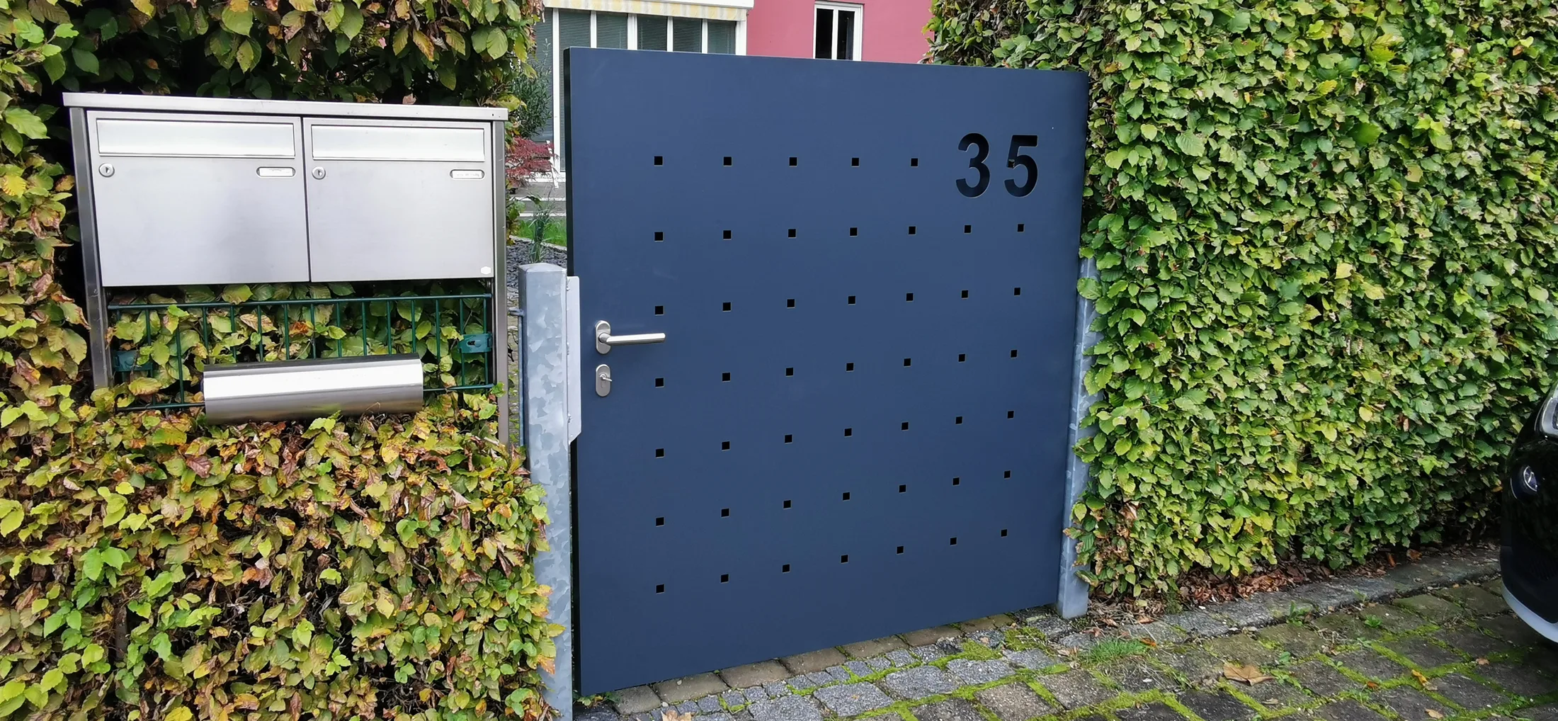 Gartentür umbau mit Sichtschutz Pulverbeschichtet Bild 4