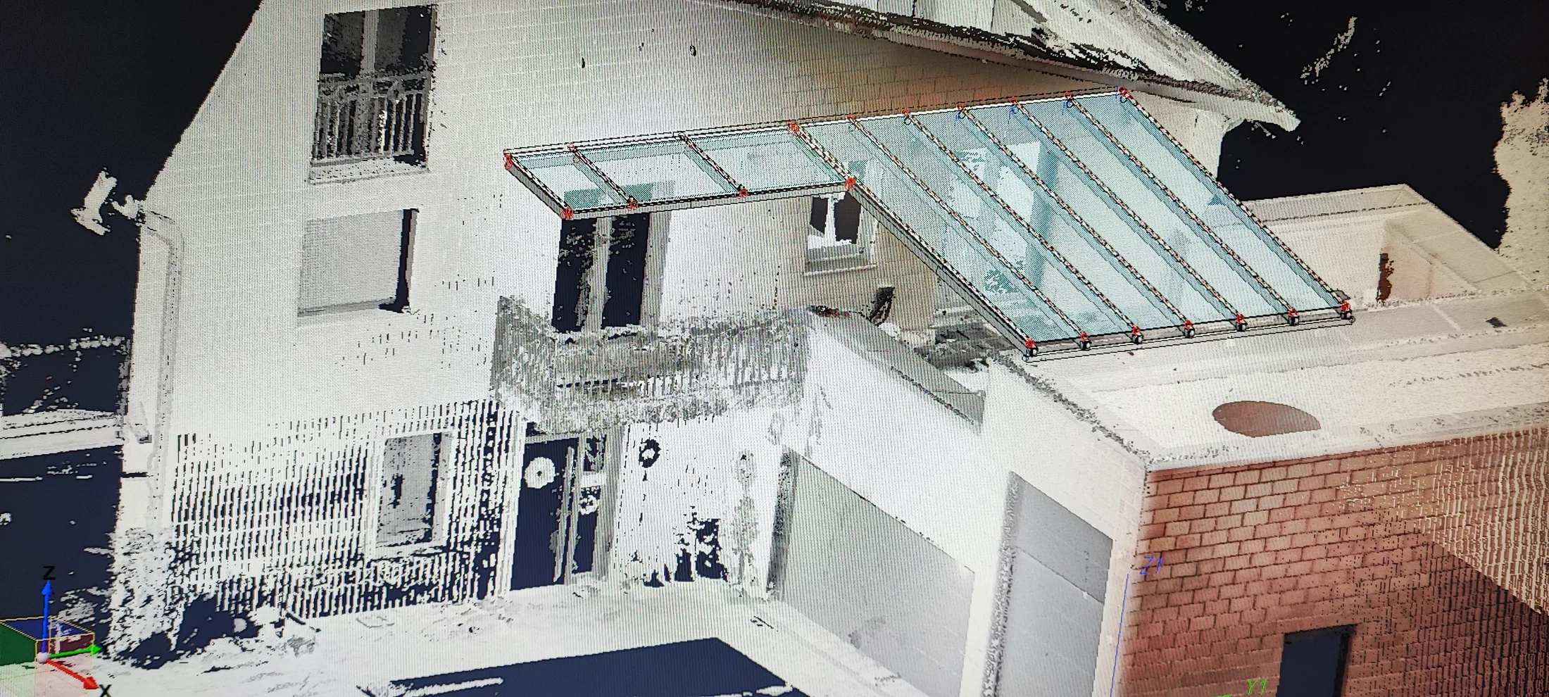 Terrassen Glas Überdachung 7 Meter lange Glasscheiben am Stück Bild 2