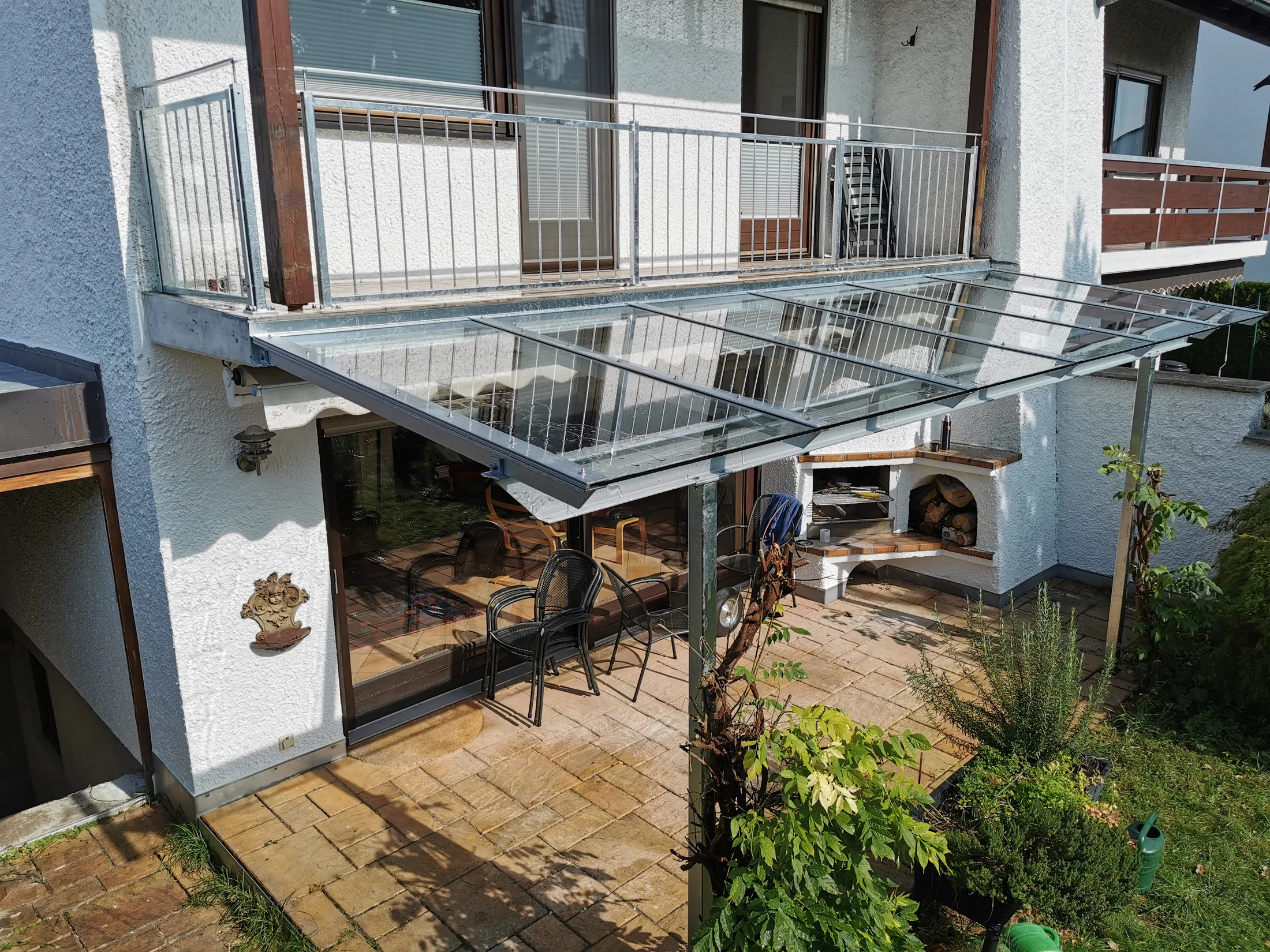 terrassen Überdachung Stahl Feuerverzinkt Glas – Überdachungen Referenz